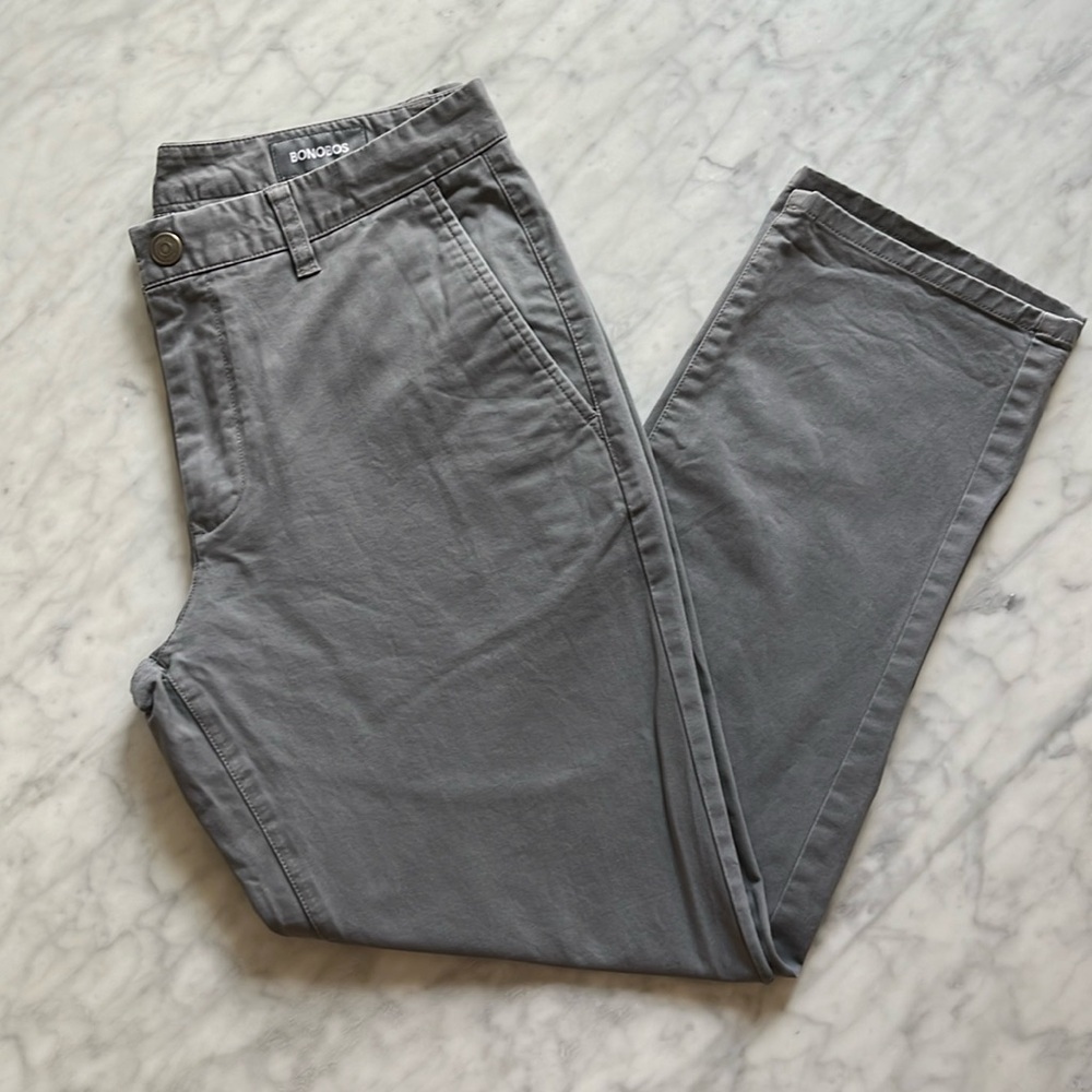 Bonobos Stretch Washed Chinos in Graphites and Slim and Geo 33x28